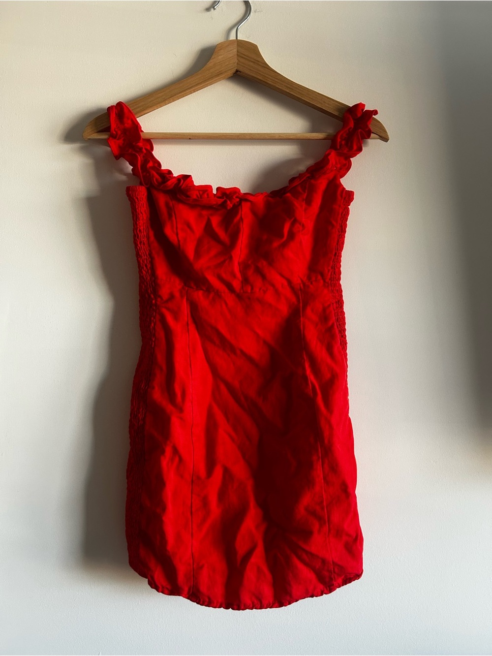 Astr Ruffle Mini Red Dress